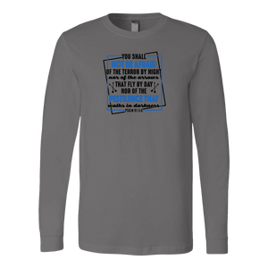 You shall not be afraid Psalm 91 5-6 Black Longsleeve and Hoodie T-shirt Canvas Long Sleeve Shirt Asphalt S