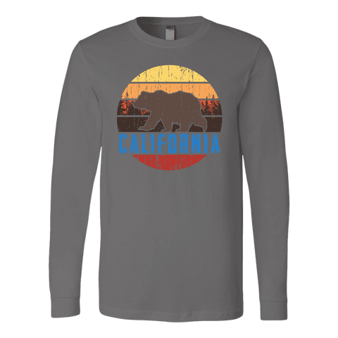 Image of Big Bear Lake California V.1 Hoodies and Long Sleeve T-shirt Canvas Long Sleeve Shirt Asphalt S