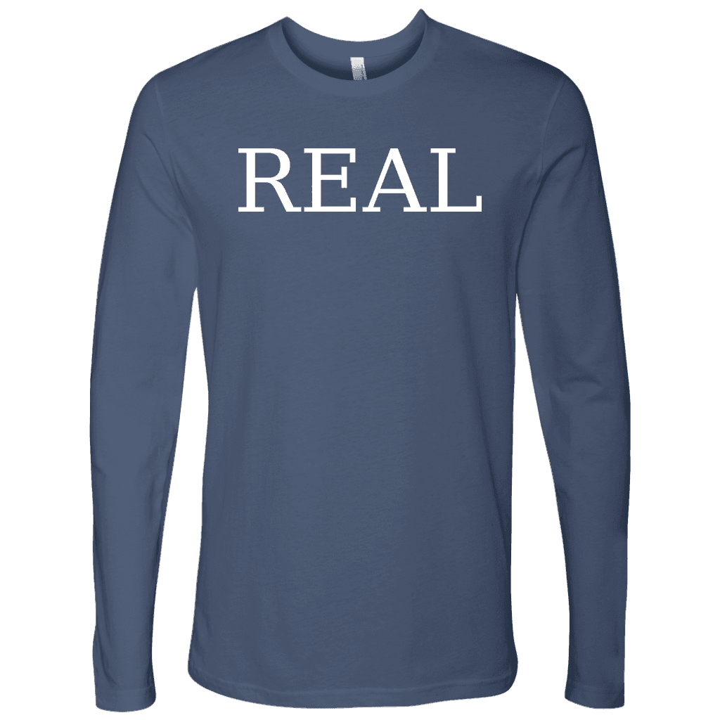 Real T-shirt Next Level Mens Long Sleeve Indigo S