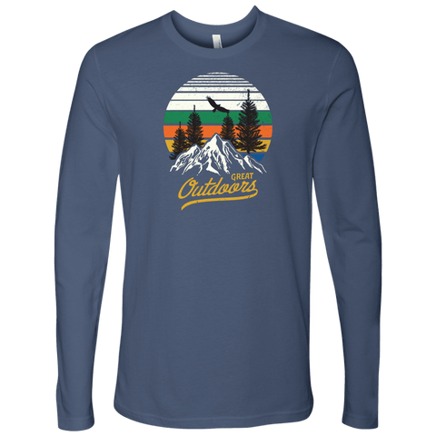 Image of Great Outdoors Shirts | Mens T-shirt Next Level Mens Long Sleeve Indigo S