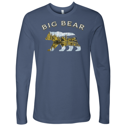 Image of Big Bear V.1 Men's Shirts T-shirt Next Level Mens Long Sleeve Indigo S