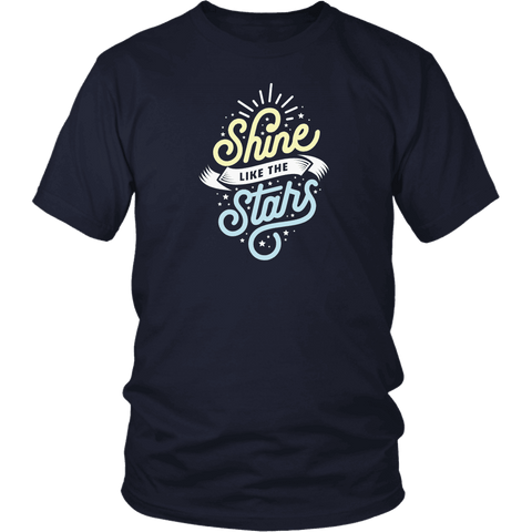 Image of Shine Like The Stars T-shirt District Unisex Shirt Navy S