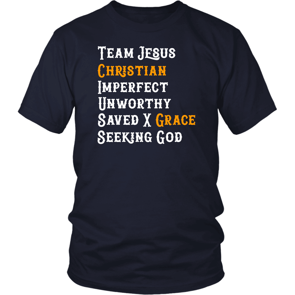 Team Jesus T-shirt District Unisex Shirt Navy S