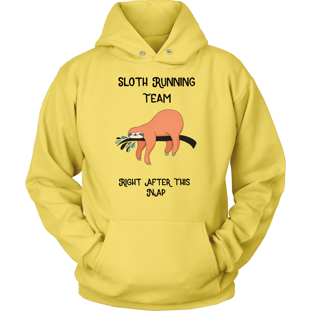 Sloth Running Team T-shirt Unisex Hoodie Yellow S