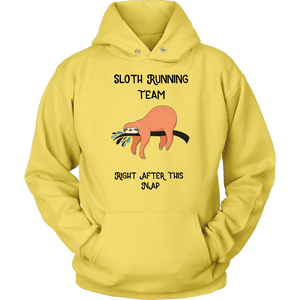 Sloth Running Team T-shirt Unisex Hoodie Yellow S