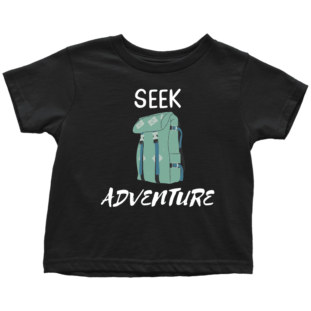 Seek Adventure with Backpack (Youth) T-shirt Toddler T-Shirt Black 2T