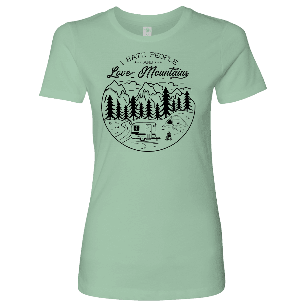 Love The Mountains Womens T-shirt Next Level Womens Shirt Mint S