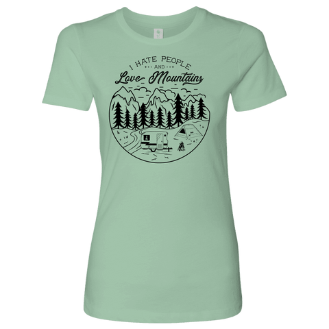 Image of Love The Mountains Womens T-shirt Next Level Womens Shirt Mint S