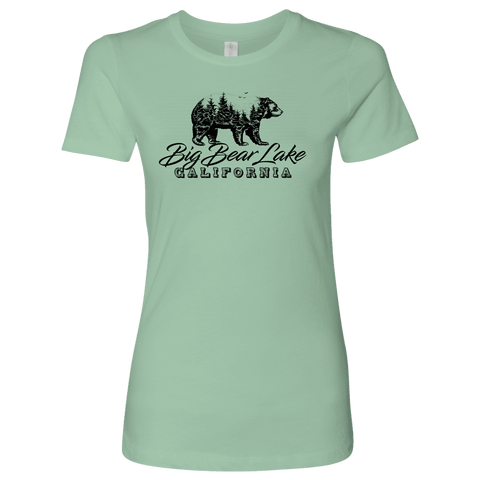 Image of Big Bear Lake California V.2, Womens, Black T-shirt Next Level Womens Shirt Mint S