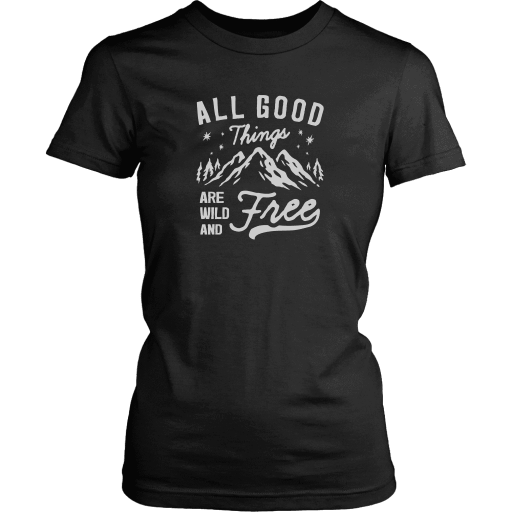 Wild and Free T-shirt District Womens Shirt Black XS