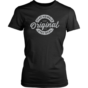 Stay Real, Stay Original Womens T-shirt District Womens Shirt Black XS