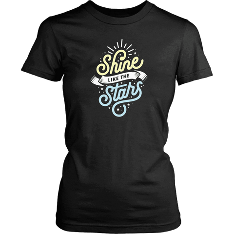Image of Shine Like The Stars T-shirt District Womens Shirt Black XS