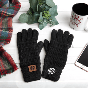 Monogramed Gloves | Personalized For You Monogrammed Personalized Products Black Fancy 