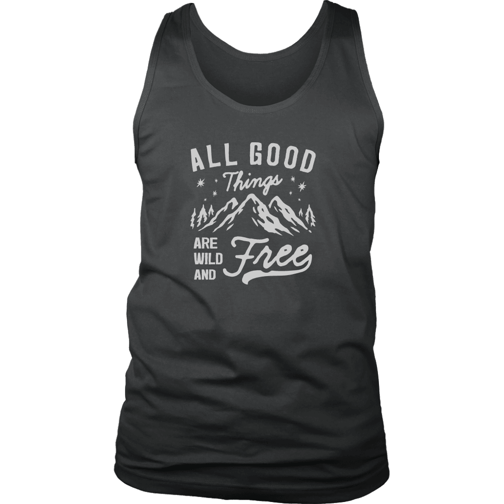 Wild and Free T-shirt District Mens Tank Charcoal S