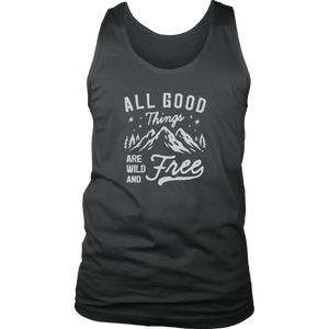 Wild and Free T-shirt District Mens Tank Charcoal S