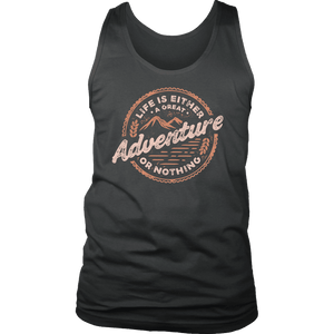 Life Is A Great Adventure T-shirt District Mens Tank Charcoal S