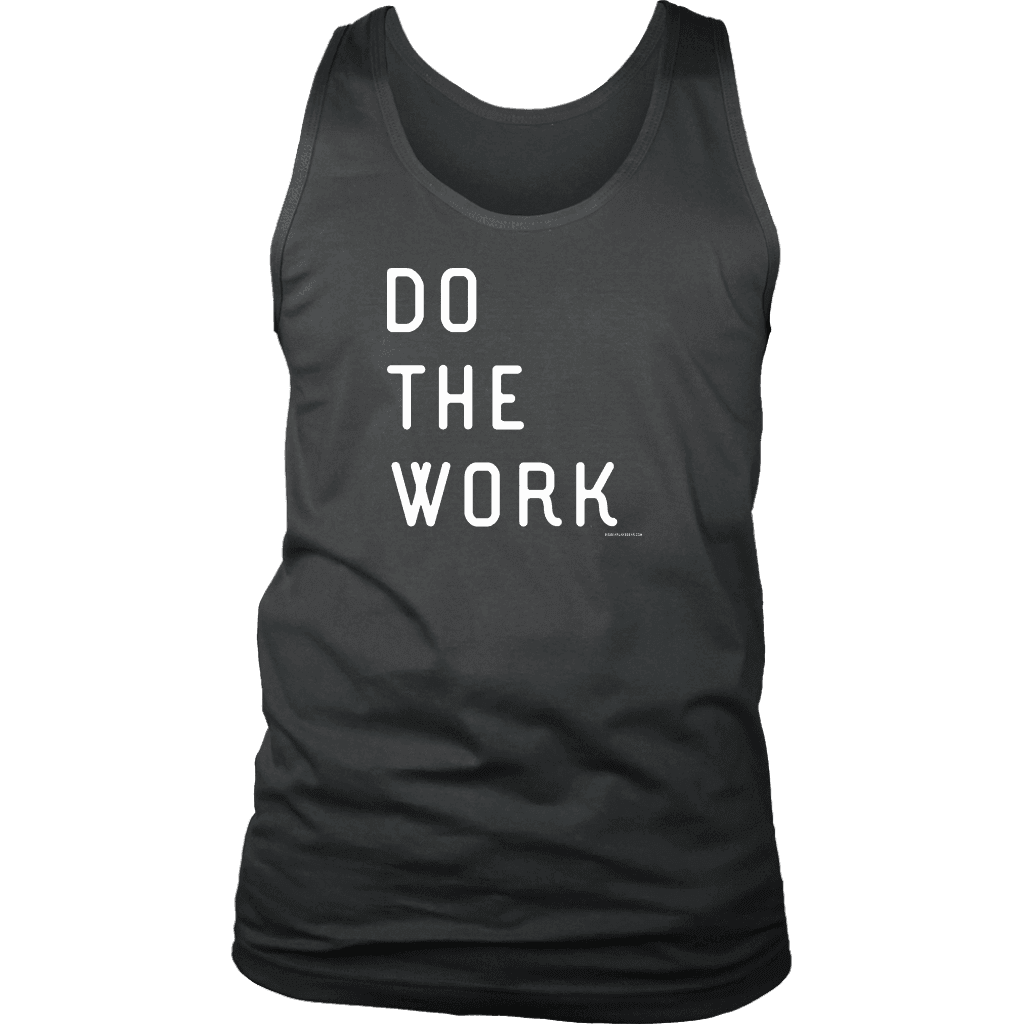 Do The Work | Mens | White Print T-shirt District Mens Tank Charcoal S