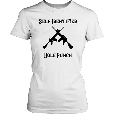 Image of Self Identified Hole Punch T-shirt District Womens Shirt White XS