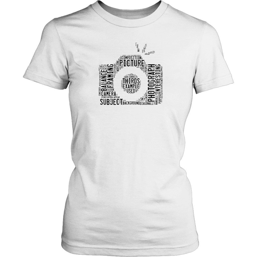 Awesome Word Camera Shirt T-shirt District Womens Shirt White XS