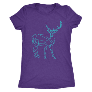 Geometric Deer Womens Shirt T-shirt Next Level Womens Triblend Purple Rush S
