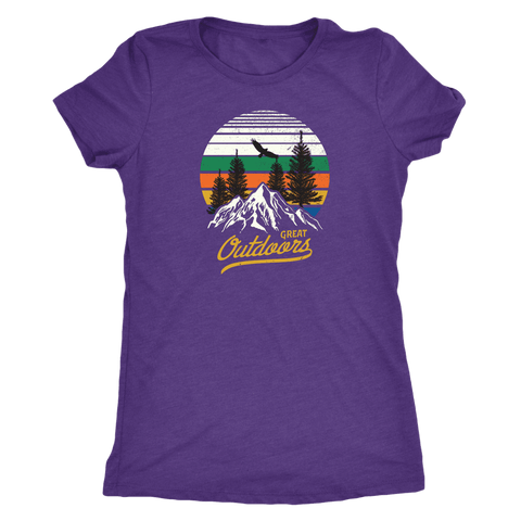 Image of Great Outdoors Shirts | Womens T-shirt Next Level Womens Triblend Purple Rush S