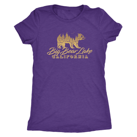 Image of Big Bear Lake California V.2, Womens, Gold T-shirt Next Level Womens Triblend Purple Rush S