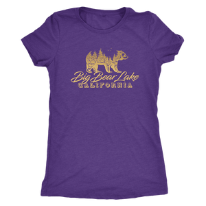 Big Bear Lake California V.2, Womens, Gold T-shirt Next Level Womens Triblend Purple Rush S