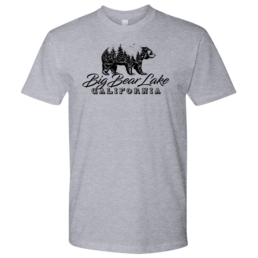 Big Bear Lake California V.2, Mens, Black T-shirt Next Level Mens Shirt Heather Grey S