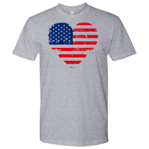 Love America Men's Shirts, White T-shirt Next Level Mens Shirt Heather Grey S