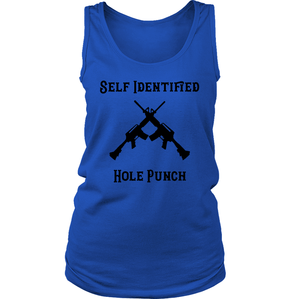 Self Identified Hole Punch T-shirt District Womens Tank Royal Blue S
