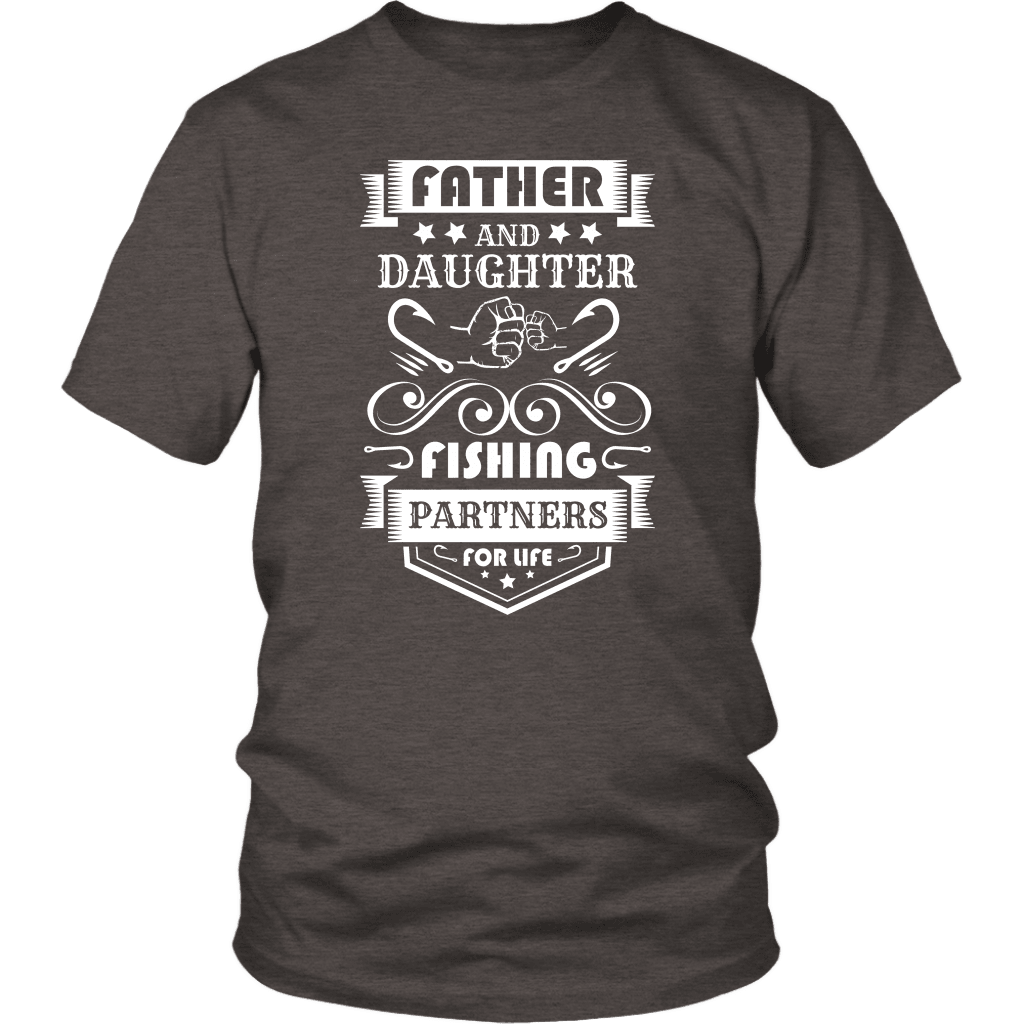 Father and Daughter Fishing Partners T-shirt District Unisex Shirt Heather Brown S