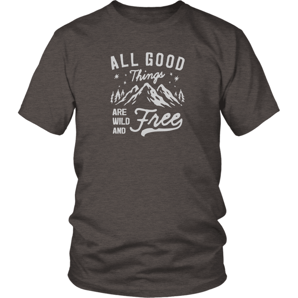 Wild and Free T-shirt District Unisex Shirt Heather Brown S