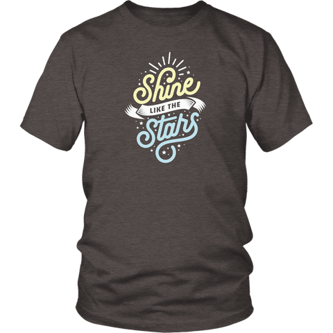 Image of Shine Like The Stars T-shirt District Unisex Shirt Heather Brown S