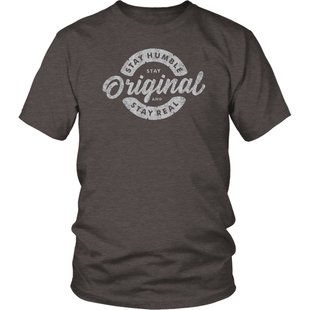 Stay Real, Stay Original Mens Shirts T-shirt District Unisex Shirt Heather Brown S