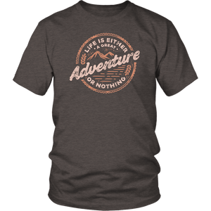 Life Is A Great Adventure T-shirt District Unisex Shirt Heather Brown S