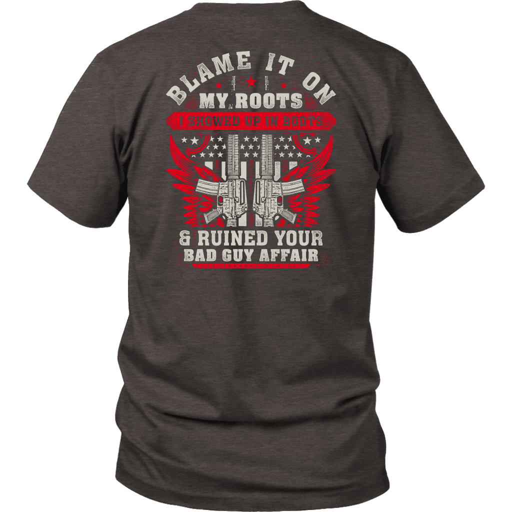 Blame It On My Roots T-shirt District Unisex Shirt Heather Brown S