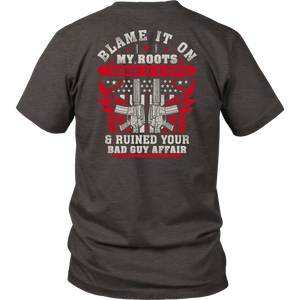 Blame It On My Roots T-shirt District Unisex Shirt Heather Brown S