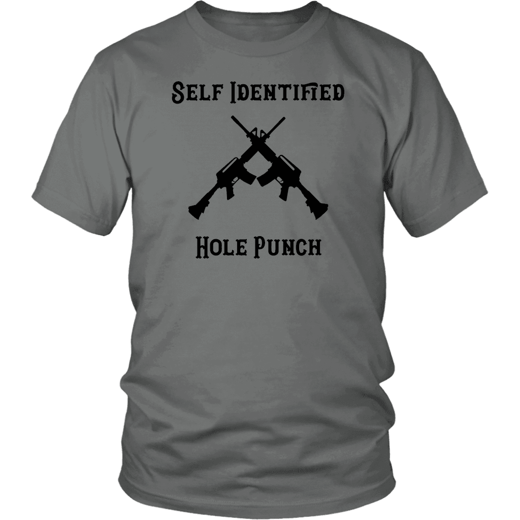 Self Identified Hole Punch T-shirt District Unisex Shirt Grey S