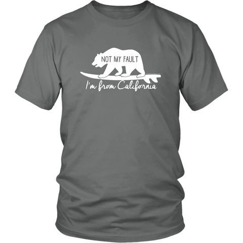 Image of From California T-shirt District Unisex Shirt Grey S