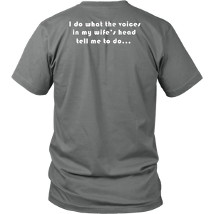 Voices in Her Head | White Print T-shirt District Unisex Shirt Grey S