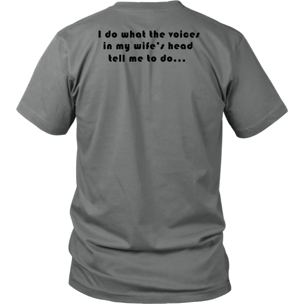 Voices in Her Head | Black Print T-shirt District Unisex Shirt Grey S