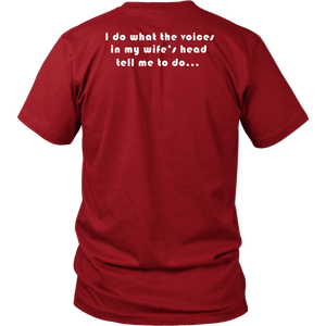 Voices in Her Head | White Print T-shirt District Unisex Shirt Red S
