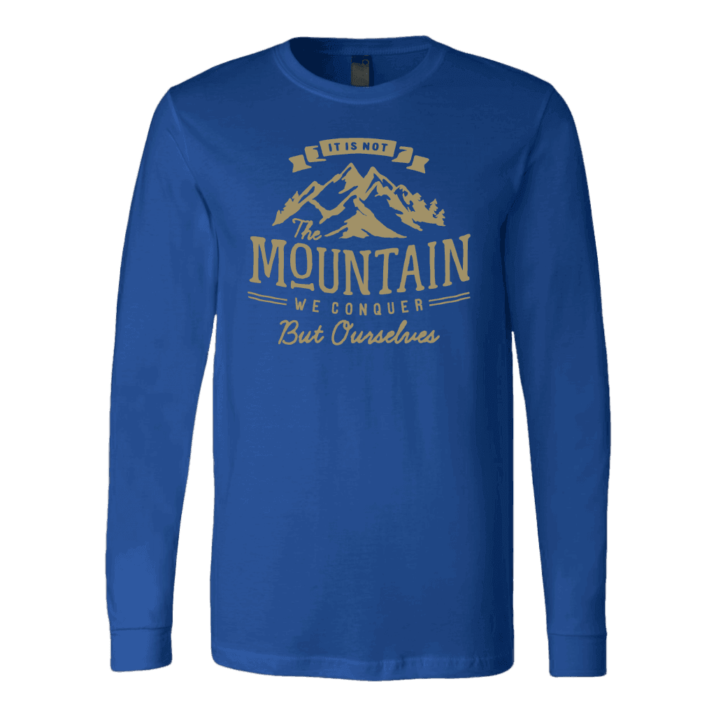 We Conquer Ourselves, Long Sleeve and Hoodies T-shirt Canvas Long Sleeve Shirt Royal S