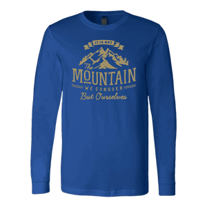 We Conquer Ourselves, Long Sleeve and Hoodies T-shirt Canvas Long Sleeve Shirt Royal S