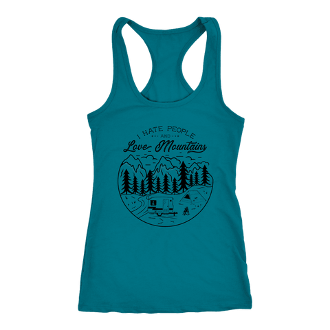 Image of Love The Mountains Womens T-shirt Next Level Racerback Tank Turquoise XS