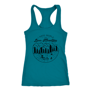Love The Mountains Womens T-shirt Next Level Racerback Tank Turquoise XS