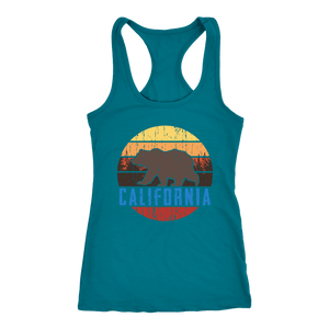 Big Bear California Shirt V.1, Womens Shirts T-shirt Next Level Racerback Tank Turquoise XS