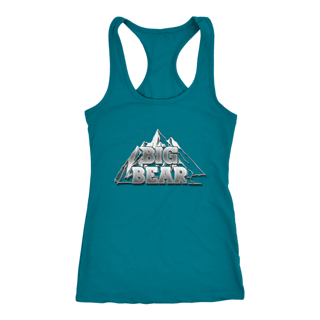 Big Bear V.2, Womens T-shirt Next Level Racerback Tank Turquoise XS