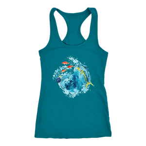 Dorado Fish T-shirt Next Level Racerback Tank Turquoise XS