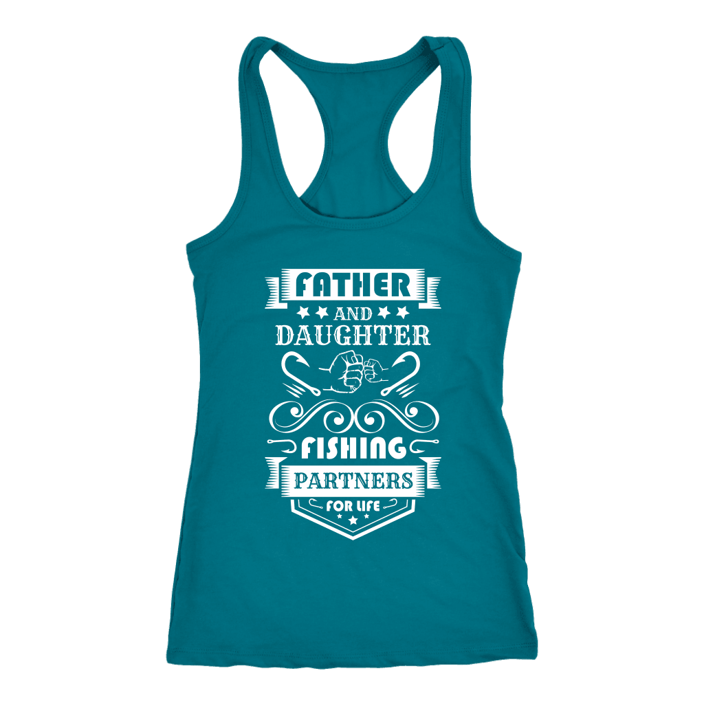 Father and Daughter Fishing Partners T-shirt Next Level Racerback Tank Turquoise XS